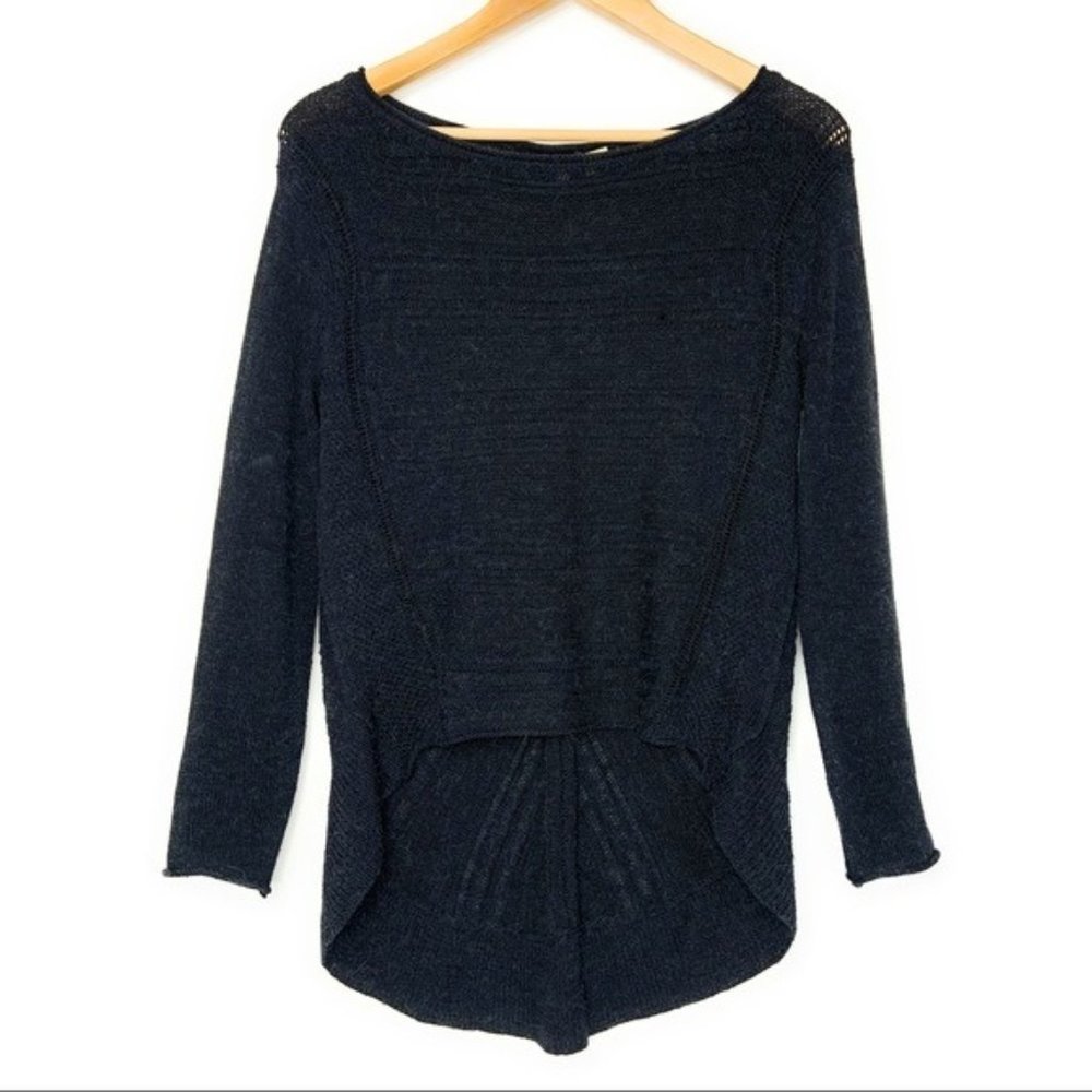 Anthropologie Moth Knit Charcoal Grey Sweater As Is